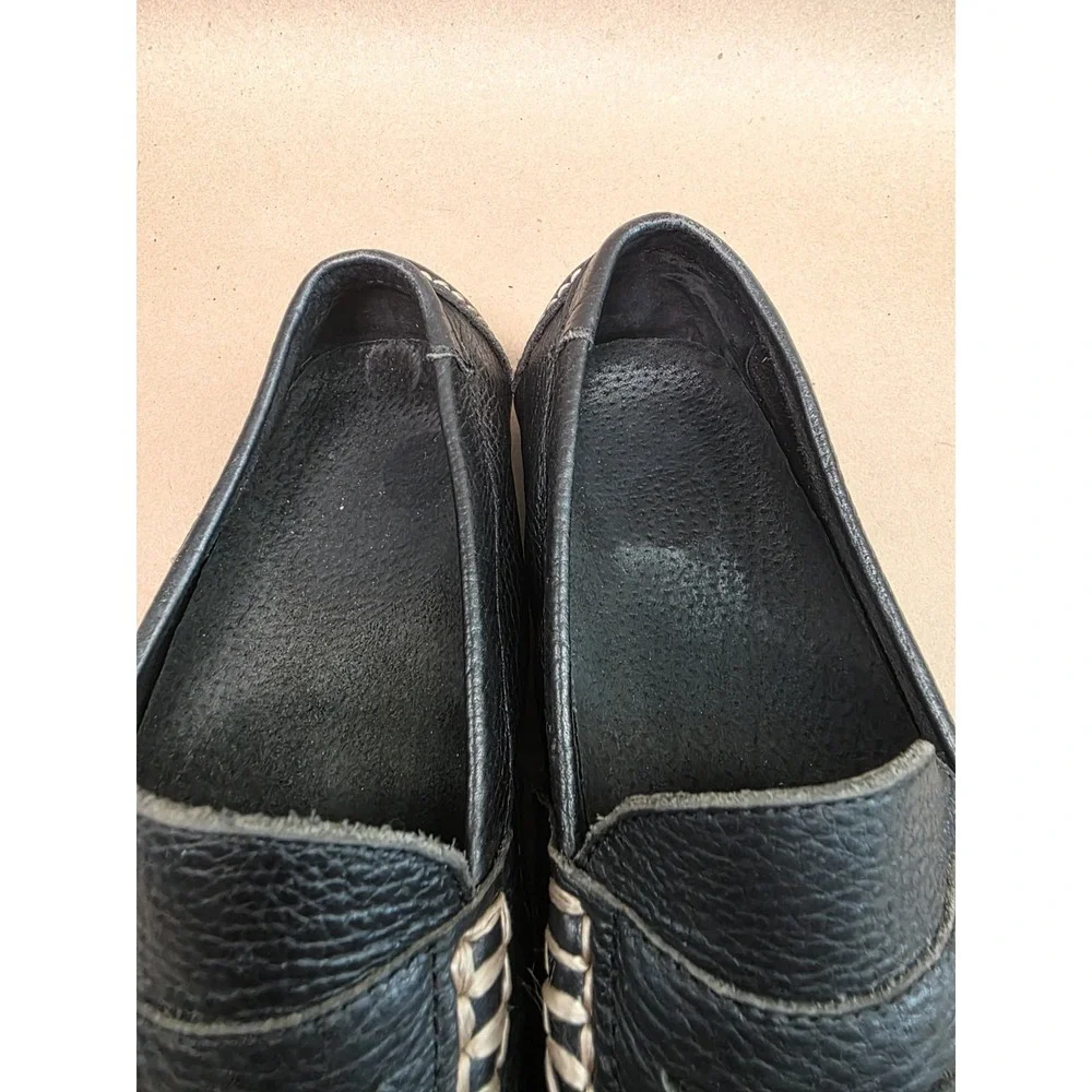 Polo Ralph Lauren (Sz 9 D) Telly Driving Shoes Loafers Black Pebbled Leather